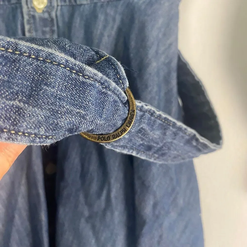 Polo Ralph Lauren Girls Belted Cotton Denim Shirtdress
